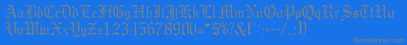 GargoylesskRegular-Schriftart – Graue Schriften auf blauem Hintergrund