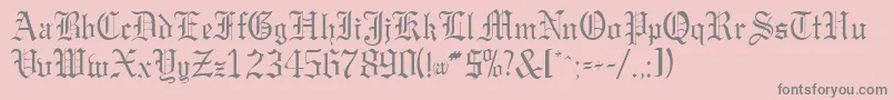 フォントGargoylesskRegular – ピンクの背景に灰色の文字
