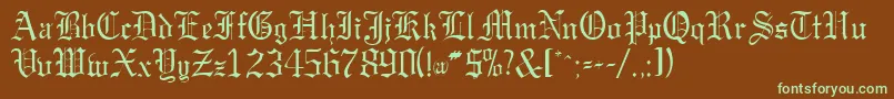 GargoylesskRegular Font – Green Fonts on Brown Background