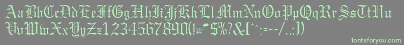 Weitere Informationen zur GargoylesskRegular-Schriftart GargoylesskRegular-Schriftart – Grüne Schriften auf grauem Hintergrund