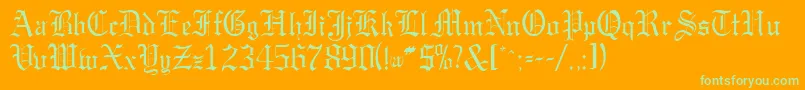 GargoylesskRegular Font – Green Fonts on Orange Background