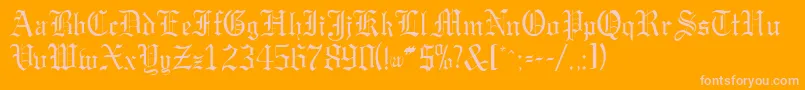 GargoylesskRegular-Schriftart – Rosa Schriften auf orangefarbenem Hintergrund