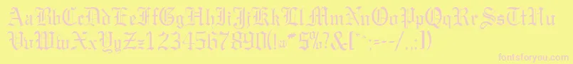 GargoylesskRegular Font – Pink Fonts on Yellow Background