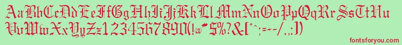 GargoylesskRegular Font – Red Fonts on Green Background