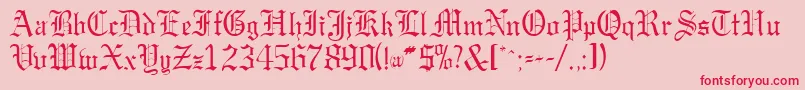Fonte GargoylesskRegular – fontes vermelhas em um fundo rosa