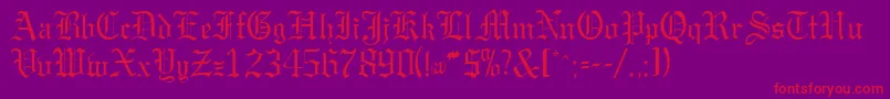 GargoylesskRegular Font – Red Fonts on Purple Background