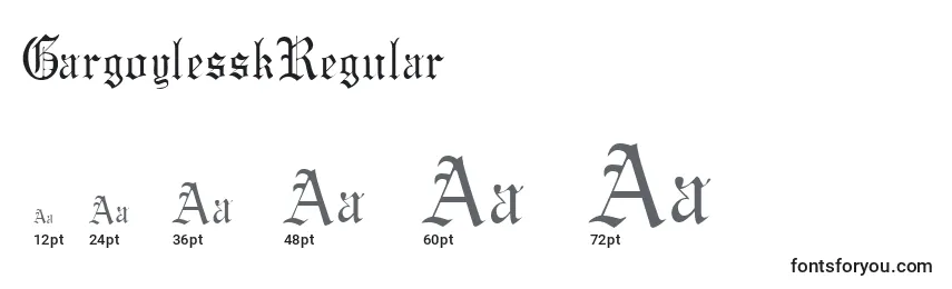 Размеры шрифта GargoylesskRegular