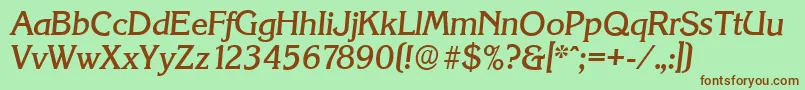 KorinthserialMediumItalic Font – Brown Fonts on Green Background