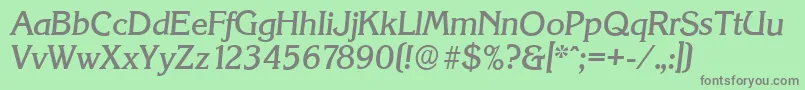 KorinthserialMediumItalic Font – Gray Fonts on Green Background