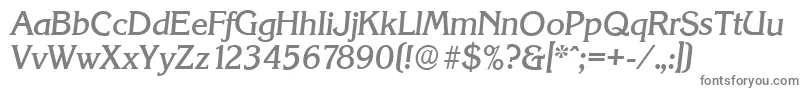 フォントKorinthserialMediumItalic – 灰色のフォント