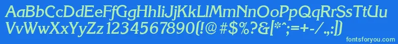 KorinthserialMediumItalic Font – Green Fonts on Blue Background