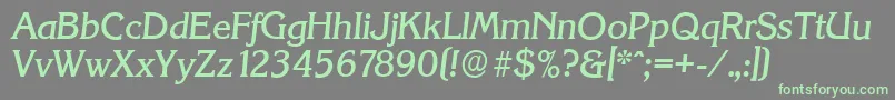 KorinthserialMediumItalic Font – Green Fonts on Gray Background