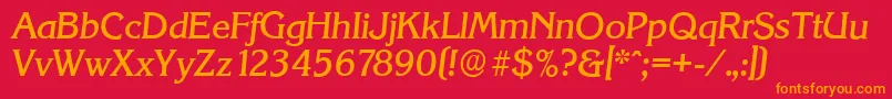 KorinthserialMediumItalic Font – Orange Fonts on Red Background
