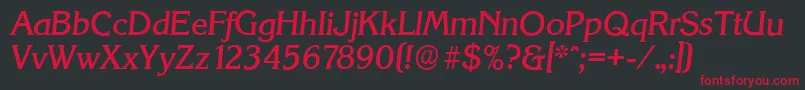 KorinthserialMediumItalic Font – Red Fonts on Black Background