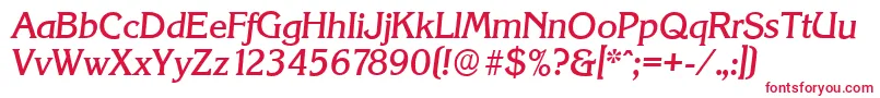 フォントKorinthserialMediumItalic – 白い背景に赤い文字