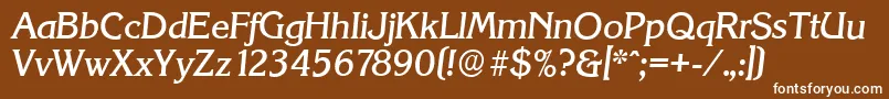 フォントKorinthserialMediumItalic – 茶色の背景に白い文字