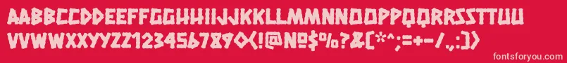 HanaleifillRegular Font – Pink Fonts on Red Background