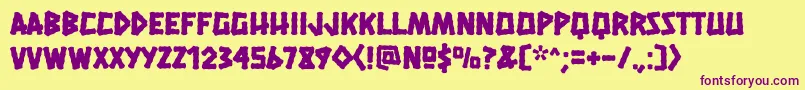 HanaleifillRegular Font – Purple Fonts on Yellow Background