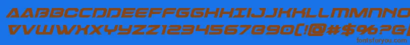 Dameronboldital Font – Brown Fonts on Blue Background