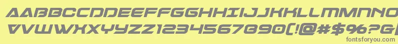 Dameronboldital-Schriftart – Graue Schriften auf gelbem Hintergrund