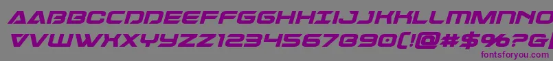 Dameronboldital-Schriftart – Violette Schriften auf grauem Hintergrund