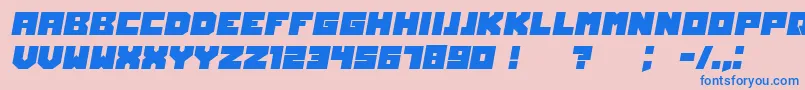 Fonte OwnersItalic – fontes azuis em um fundo rosa