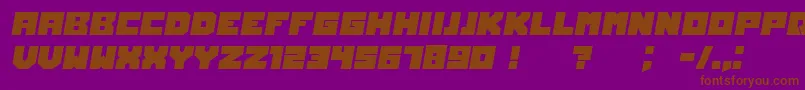 Fonte OwnersItalic – fontes marrons em um fundo roxo