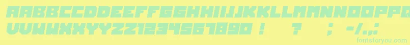 OwnersItalic Font – Green Fonts on Yellow Background