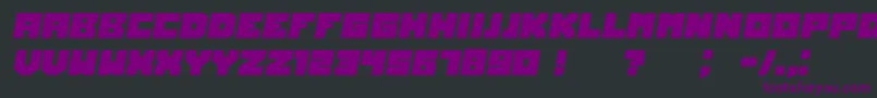 Weitere Informationen zur OwnersItalic-Schriftart OwnersItalic-Schriftart – Violette Schriften auf schwarzem Hintergrund