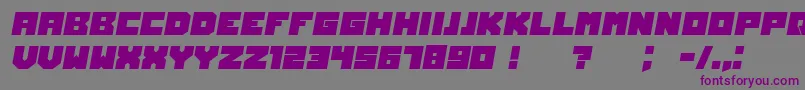 Czcionka OwnersItalic – fioletowe czcionki na szarym tle