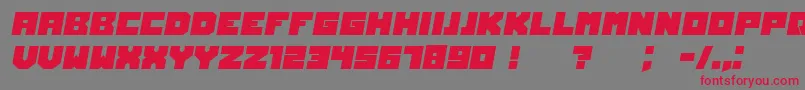 フォントOwnersItalic – 赤い文字の灰色の背景