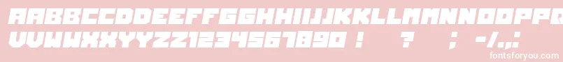 OwnersItalic-Schriftart – Weiße Schriften auf rosa Hintergrund