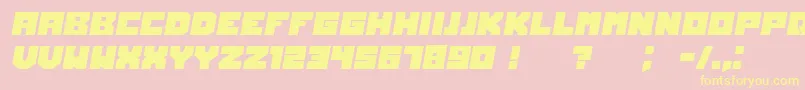 OwnersItalic-Schriftart – Gelbe Schriften auf rosa Hintergrund