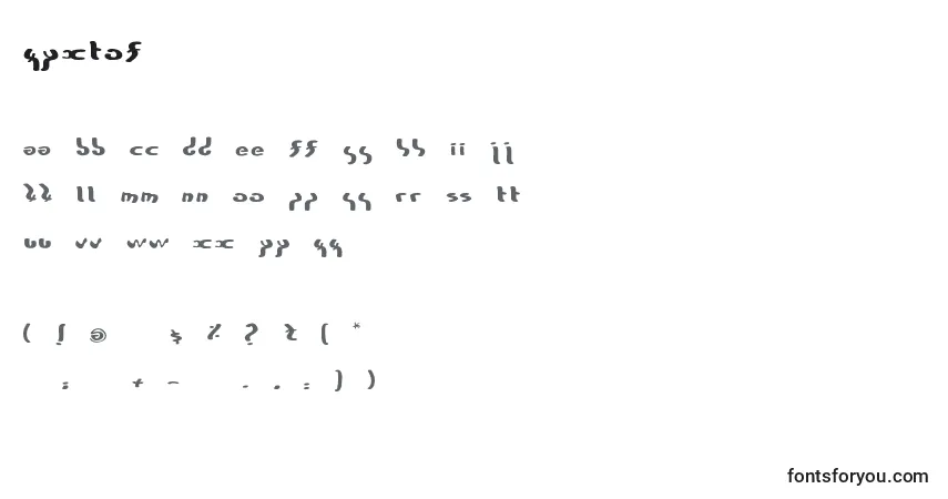 Czcionka ZyxTof – alfabet, cyfry, specjalne znaki
