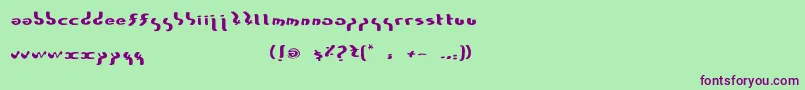 Шрифт ZyxTof – фиолетовые шрифты на зелёном фоне