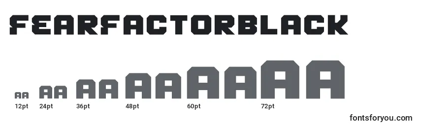 Размеры шрифта FearFactorBlack
