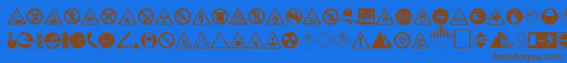 HazardRegular Font – Brown Fonts on Blue Background