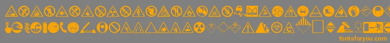 HazardRegular Font – Orange Fonts on Gray Background