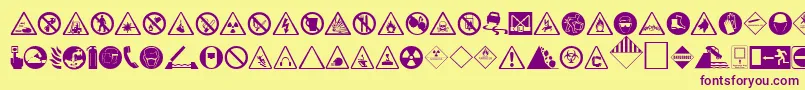 HazardRegular Font – Purple Fonts on Yellow Background