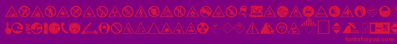 fuente HazardRegular – Fuentes Rojas Sobre Fondo Morado