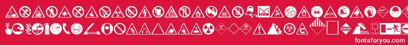 HazardRegular Font – White Fonts on Red Background