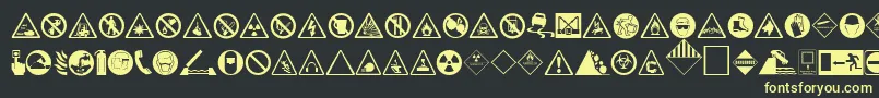 HazardRegular-fontti – keltaiset fontit mustalla taustalla