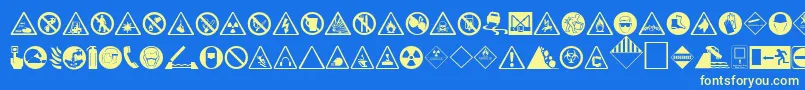 HazardRegular Font – Yellow Fonts on Blue Background