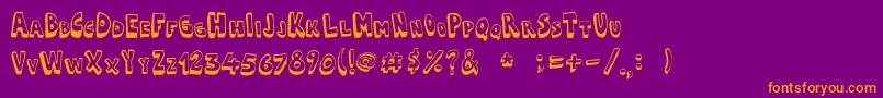 Cartoonia3D Font – Orange Fonts on Purple Background