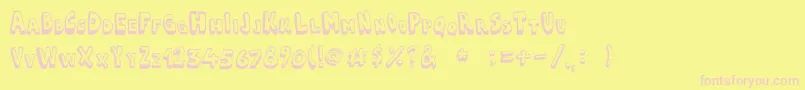 Cartoonia3D Font – Pink Fonts on Yellow Background