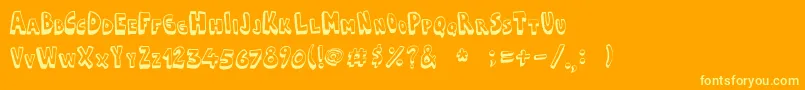 Cartoonia3D Font – Yellow Fonts on Orange Background