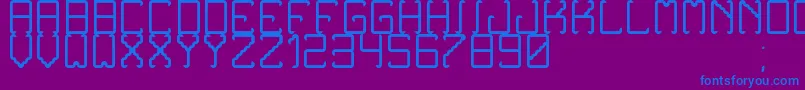 NoxtreyAufTfbLight-fontti – siniset fontit violetilla taustalla