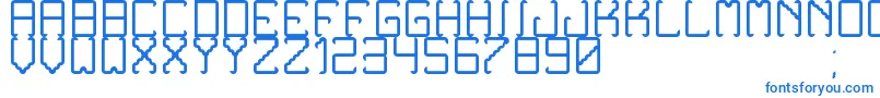 フォントNoxtreyAufTfbLight – 白い背景に青い文字