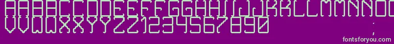 NoxtreyAufTfbLight-fontti – vihreät fontit violetilla taustalla