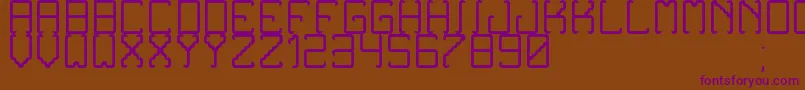 NoxtreyAufTfbLight-fontti – violetit fontit ruskealla taustalla